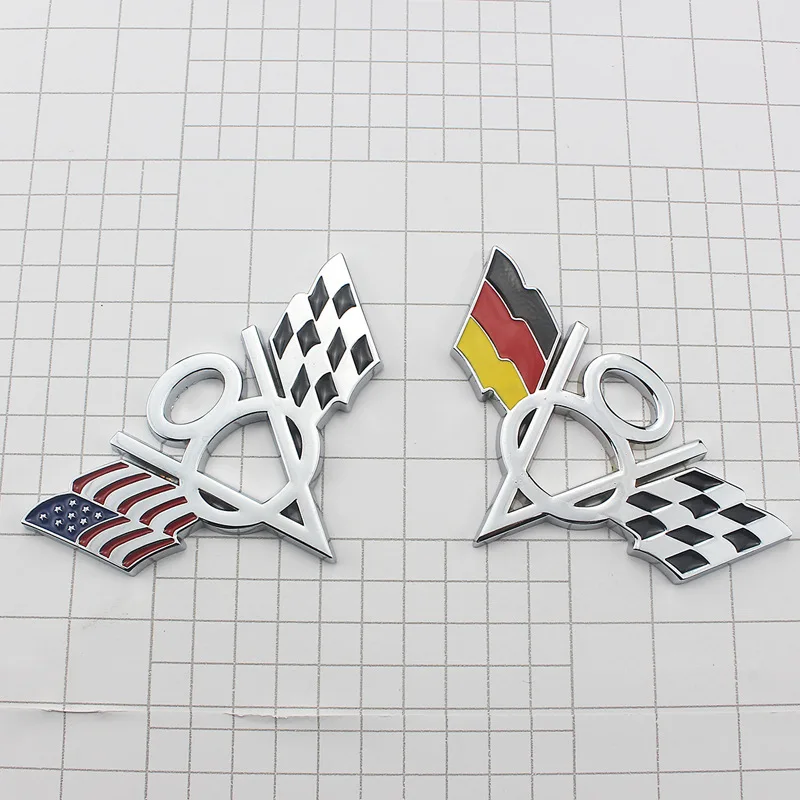 

1 Pcs 3D Metal V8 US flag Emblem Badge Car Stickers Car Styling For Dodge JEEP Car Decor