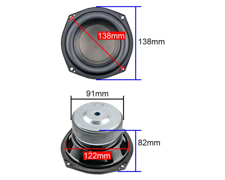 GHXAMP 5,25 Zoll Bass Lautsprecher Subwoofer 138mm Für Harman Kardon Woofer Extra Große Gummikante Langhub 2OHM 80W 55HZ 1PC – Detail 6
