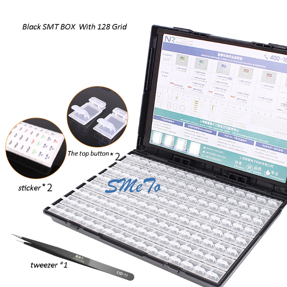 128 Grids SMT Component Box Electronic Components Storage Grid Ic Chip Electronic Materials Box Cabinet