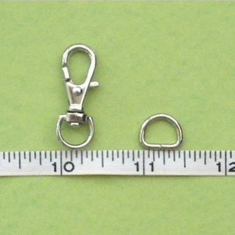 

3/8" (10mm) Lobster Clasp Snap 10 Pcs Metal Swivel Trigger Bag Parts and D Rings