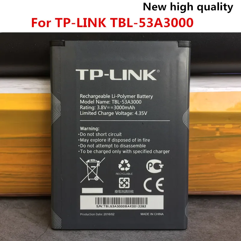 Original TBL-53A3000 3000mAh Battery for Neffos TP-link M7650 M7450 TBL-53B3000