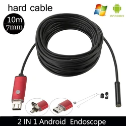 7mm Lens endoskop Android kamera HD yılan tüp muayene kamera araba endoskop USB sabit kablo kamera IP67 su geçirmez