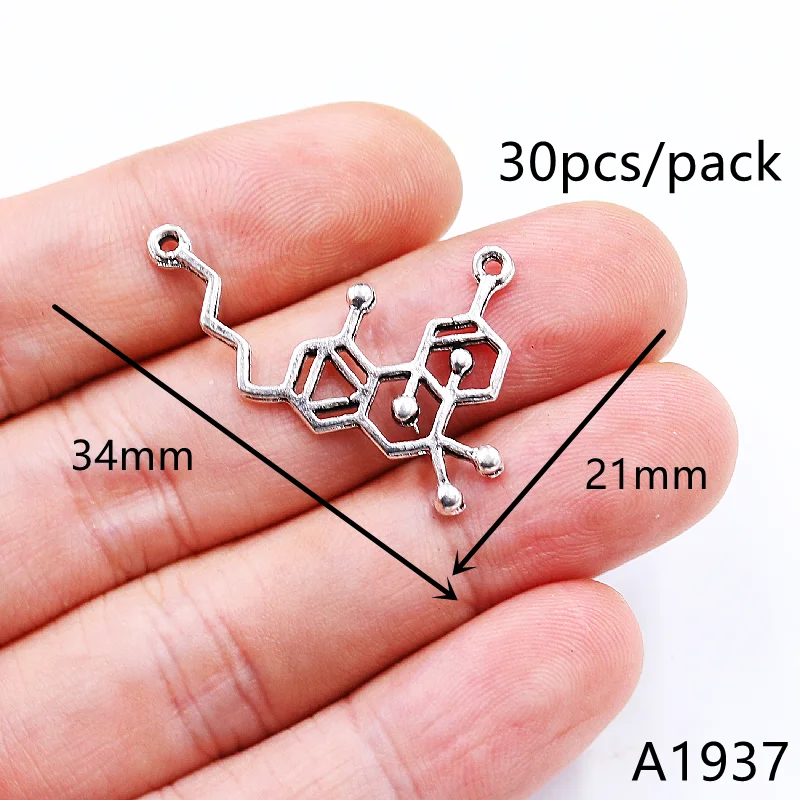 1pack Silver Plated Mixed Necklace Bracelet Connectors Thorns/DNA/ Geometric Shape/ DIY Charm Jewelry Crafts Metal Accessories