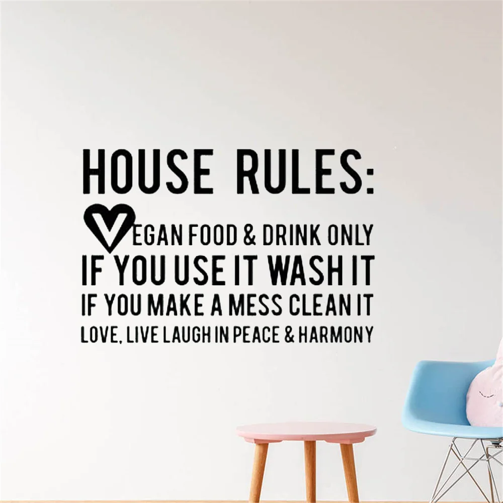 Wall Sticker For Wall Chimp House Rules Quote Home Decoration Vinyl Decor Art Shop Decal