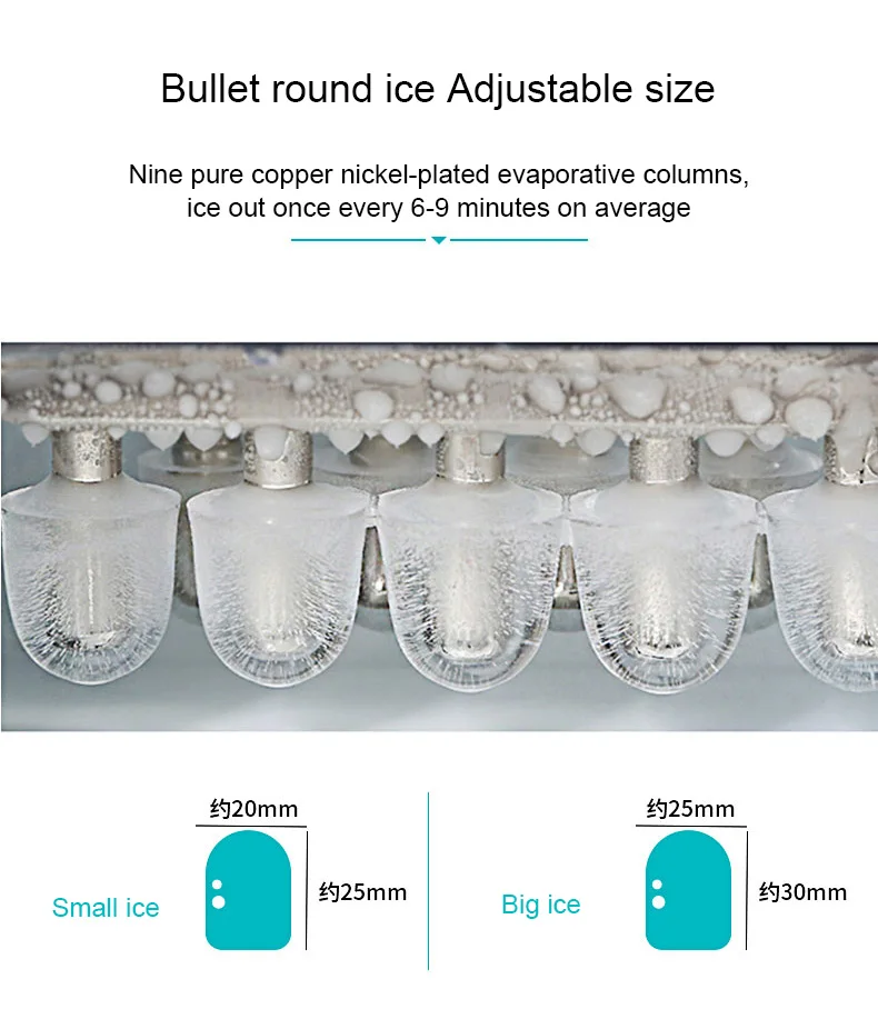 Di Động Điện Tự Động Máy Làm Đá Hộ Gia Đình Mini Hình Vuông Làm Đá Máy 15Kg/24H Nhà Họ Nhỏ thanh Quán Cà Phê