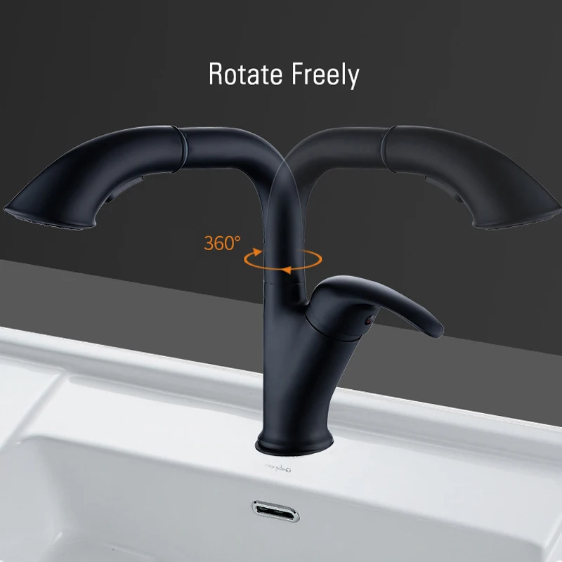 اللمس صنبور الحمام ارتفاع قابل للتعديل الانسحاب بالوعة الحنفية الأسود النحاس سحب الاستشعار غريفو حوض Mitigeur الاغتسال سال دي باين #4