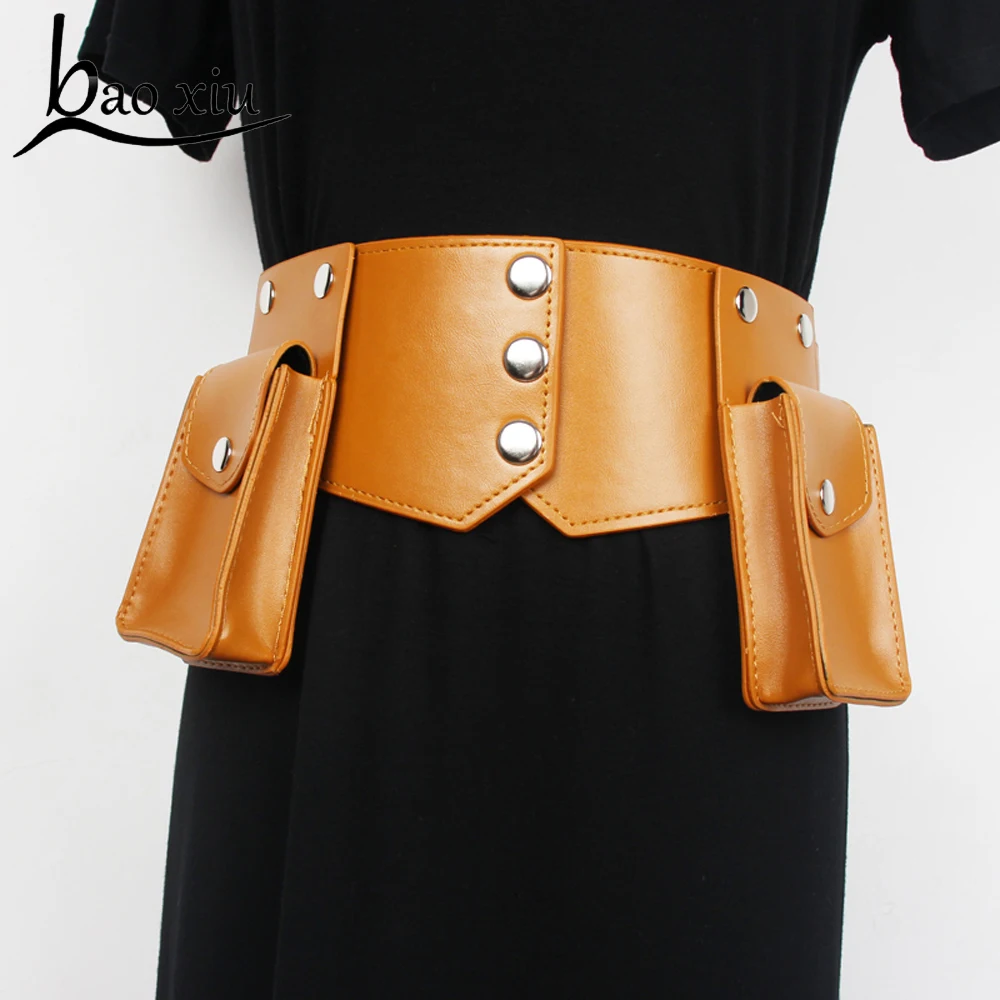 

New Vintage Waist Bag Wide Belt Women Luxury Brand Fanny Pack Fashion Corset Straps Leather Waistband Dress Accessories