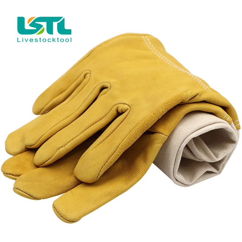 1 Pair Beekeeping Gloves Protective Sleeves Ventilated Professional Sheepskin Canvas Anti Bee For Apiculture  Beekeeping Gloves