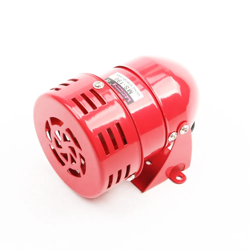 

AC 220V DC 12V MS-190 Automotive Air Raid Siren Horn Car Truck Motor Driven Alarm Red Universal Car Horn for Pickup Truck