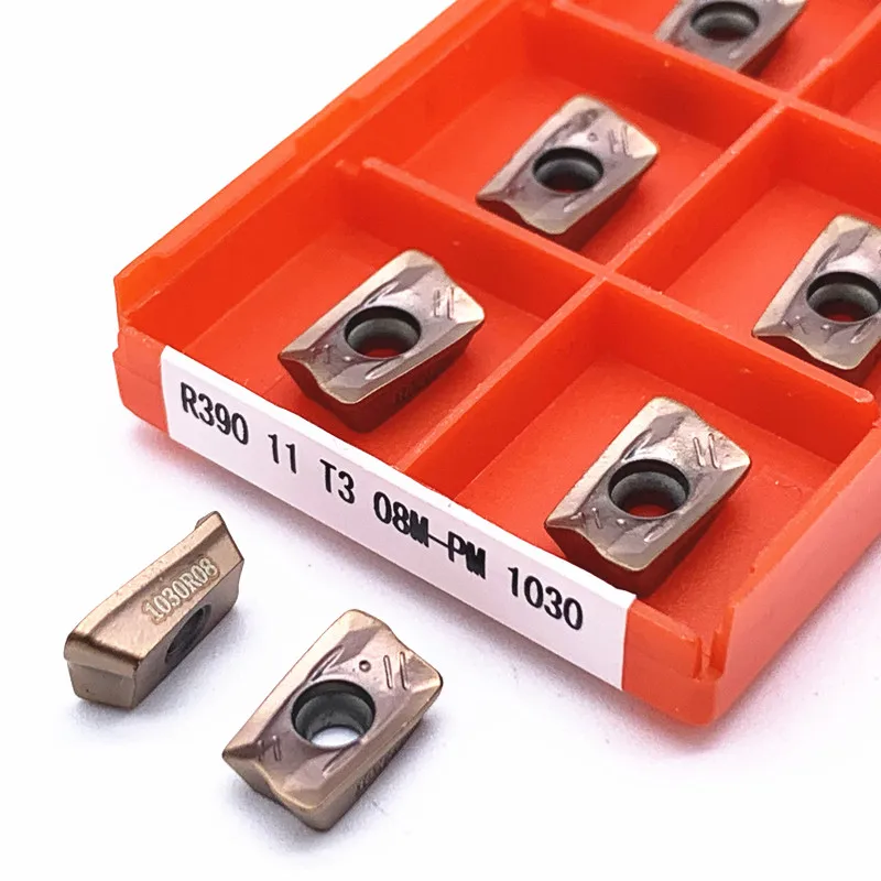 R390 11T308 PM 1010/1025/1030/1040/1130/4020 Carbide Insert 11T304 PM4240 Lathe Metal Cutting Turning Tool Indexable PM1030