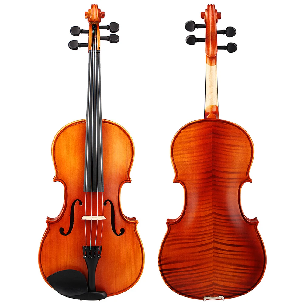 16 Inch Acoustic Viola Spruce Solid Wood Panel Natural Color Viola Professional Stringed Musical Instrument With Viola Case Bow