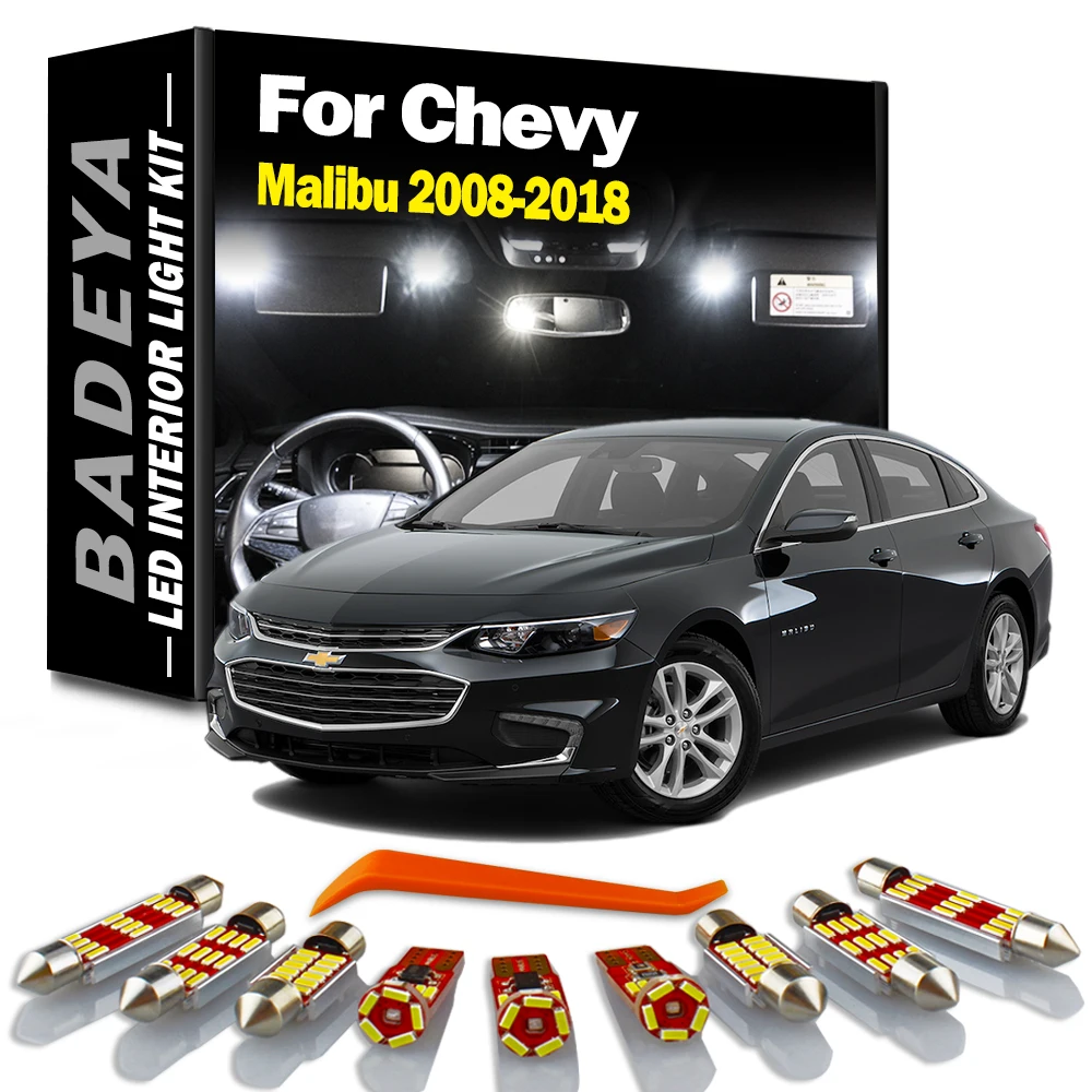 BADEYA Canbus For 2008-2017 2018 Chevrolet Chevy Malibu Car Accessories LED Interior Light Kit Trunk Map Dome License Plate Lamp