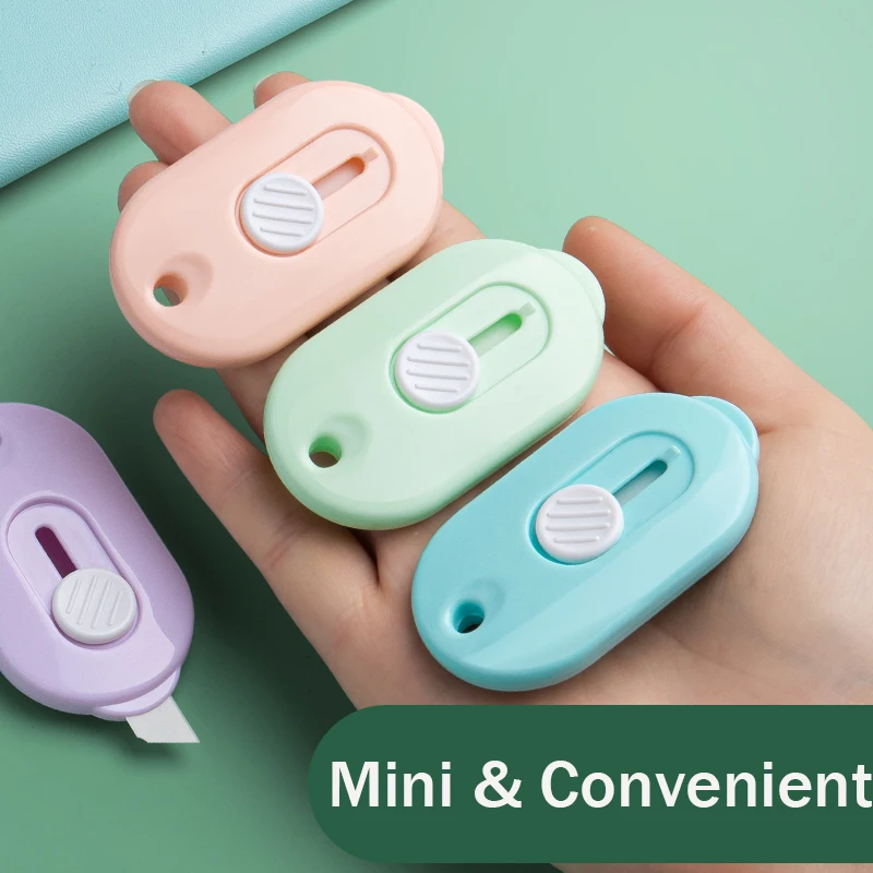 M&G Mini Portable Utility Knife Cute Morandi Color Paper Cutter Cutting Paper Razor Blade Office Stationery Cutting Supplies