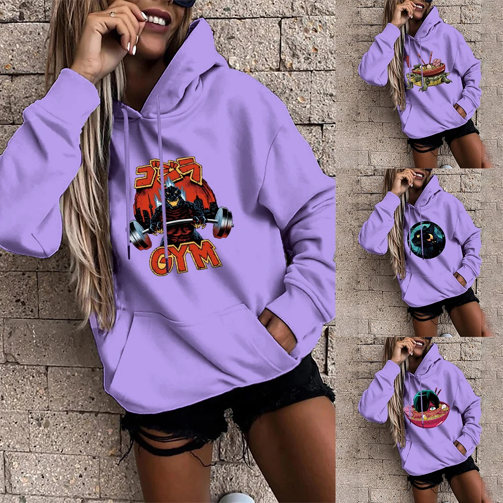 

Fashion Hoodie Fall/Winter Men's Casual Sweatshirt Little Monster Pattern Print Hooded Sweater Women Hip Hop Street Hoodie Men