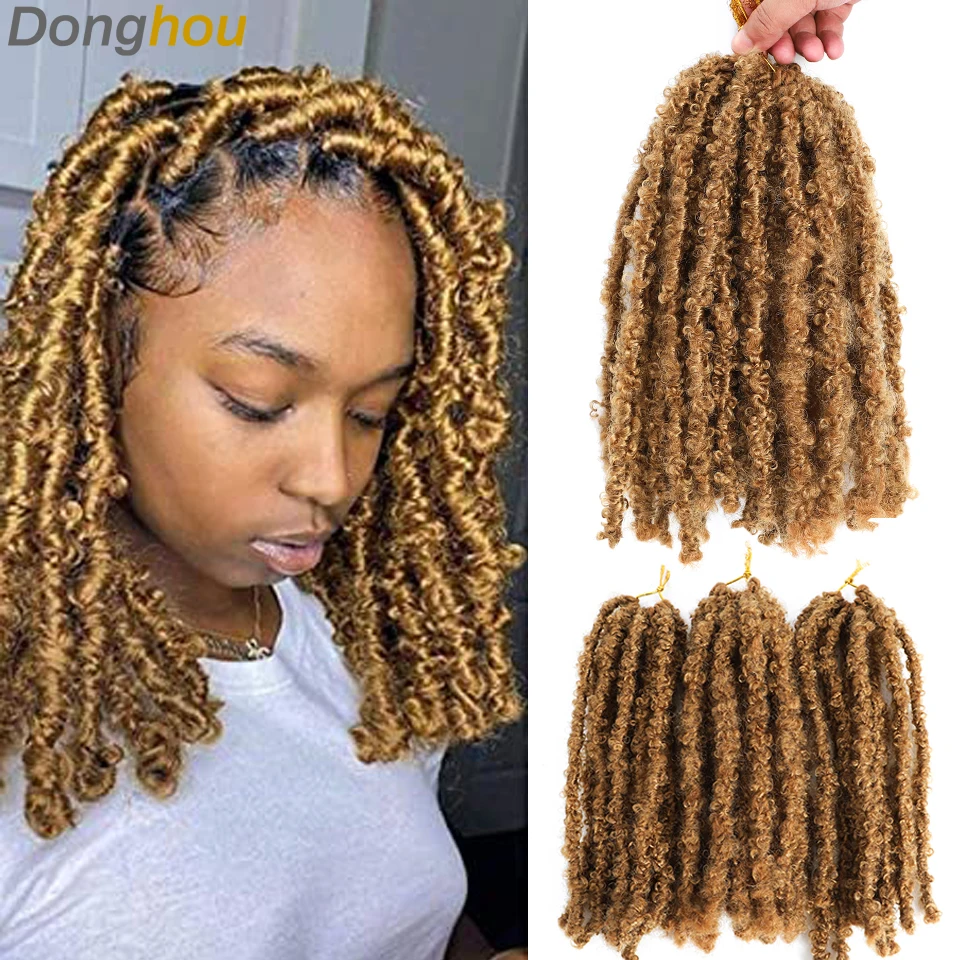 

Donghou Distressed Butterfly Locs Crochet Synthetic Hair Butterfly Bob Faux Locs Crochet Braids Hair Messy Soft Locs For Kids