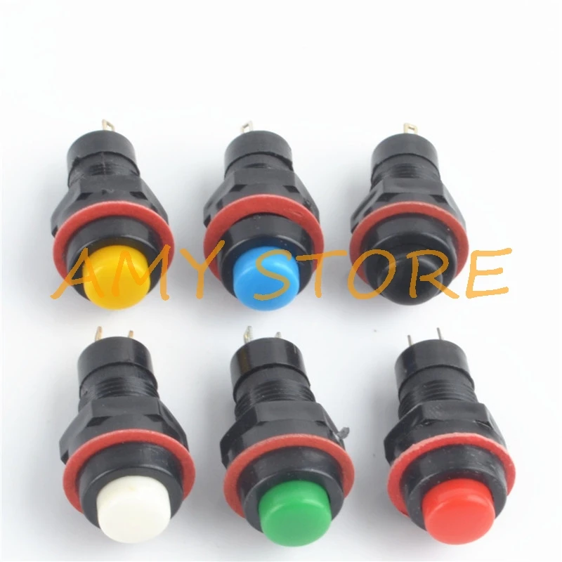 5pcs DS-211 Maintained DS-213 Momentary PushButton Switch 10mm Red Yellow Blue Green White Black