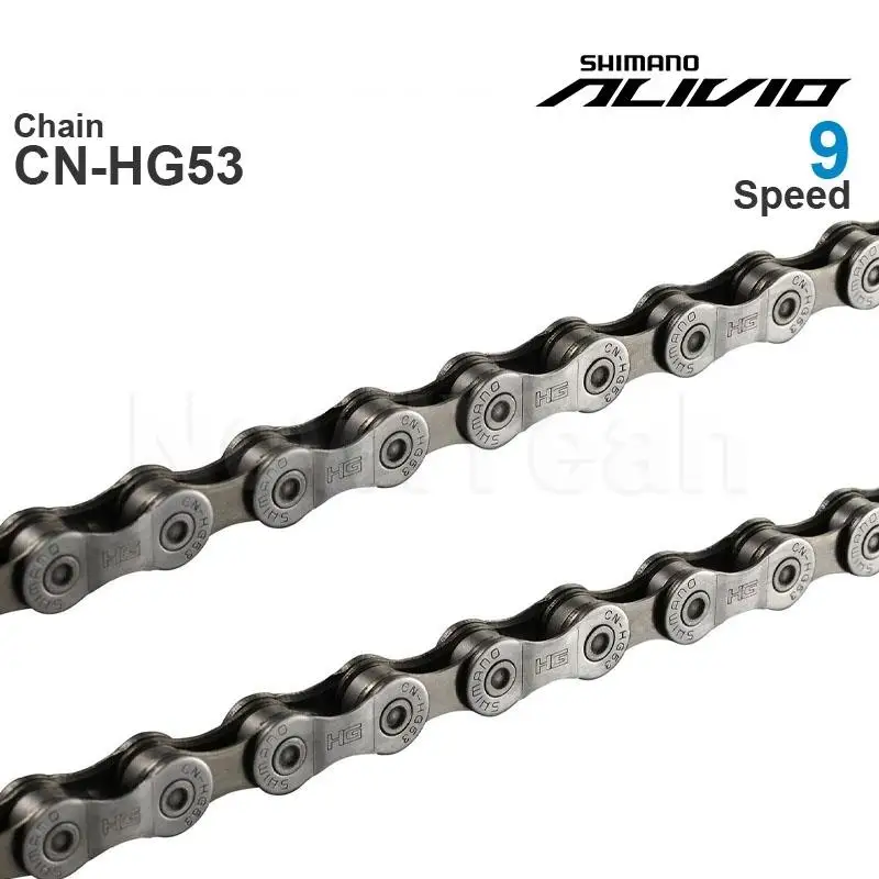 Original SHIMANO ALIVIO M3100 HG53- 9  114L Speed Bicycle Chains -  Super Narrow - HYPERGLIDE- MTB Chain 112L with Quick Link