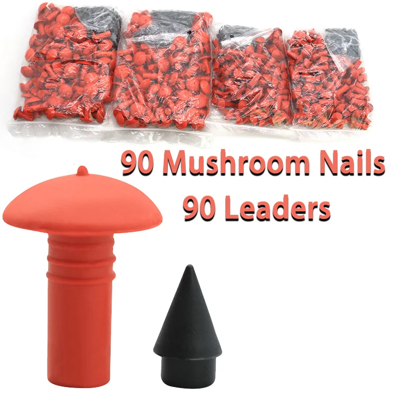 180Pcs Universal Mushroom Shaped Tubeless Tire Repair Insert Sockets Plugs Red Black 7mm 8mm Tire Repair Rubber Bullet for Car