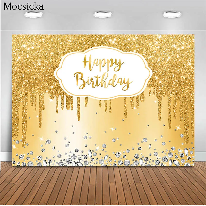 MOCSICKA خلفية حفلة عيد ميلاد مشرق حجر الراين الديكور نمط صورة الطفل خلفية التصوير راية