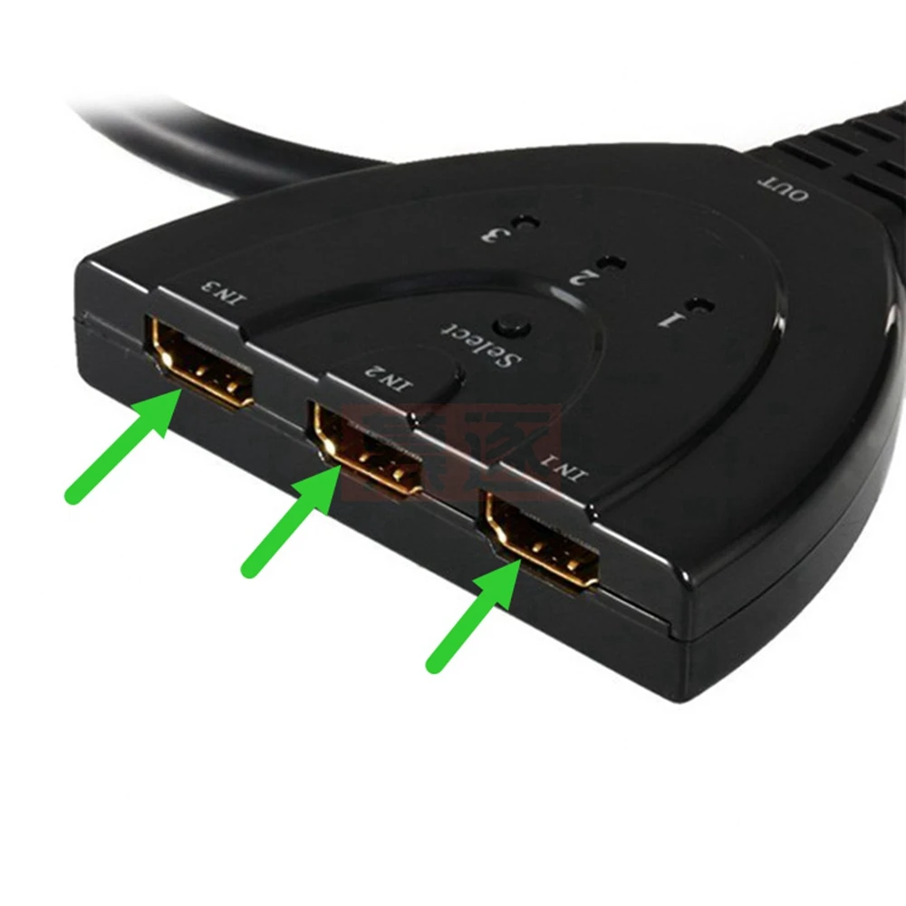 4K*2K Mini 3 Port HD- compatible 4K Switcher HDTV Splitter 1080P 3 in 1 out Port Video Hub Adapter for DVD HDTV Xbox PS3 PS4