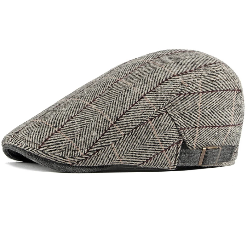 Women Men Hats Plaid Beret Caps Black Herringbone Newsboy Gorras Hombre Tweed Flat Cap Mens Hat Winter Autumn Hats Boinas