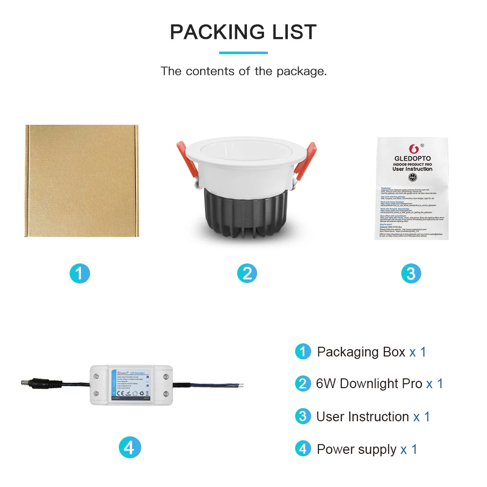 GLEDOPTO Zigbee 3,0 Smart Wasserdichte Decke Downlight Pro 6W RGB/WW/CW Wrok SmartThings HUB Tuya APP RF Remote Voice Control