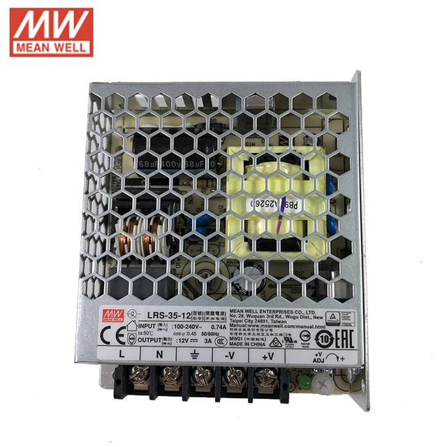 Original MEAN WELL LRS 35 12 Switching Power Supply 110V 220V AC to 12V DC 3A 36W Meanwell Power Unit PSU SMPS AliExpress