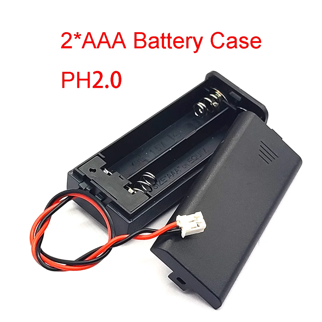 AAA Battery Holder With 2P PH2.0 Head AAA Battery Case AAA Battery Box With ON/OFF 2Slot Standard Battery Container