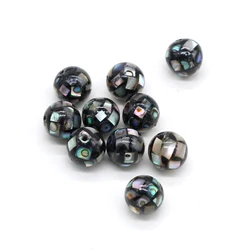 5PC Natural Abalone Shell Round Beads Mosaic Stitching Ball Loose Beads for DIY Handmade Necklace Bracelet Making Jewelry 8/12mm