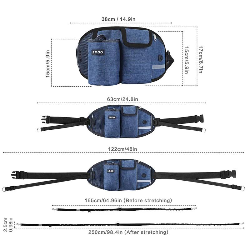 남녀공용 야외 러닝백, 애완동물 훈련 패키지, 산책견 인공물, 편리한 방수 스포츠 벨트, 허리 가방
