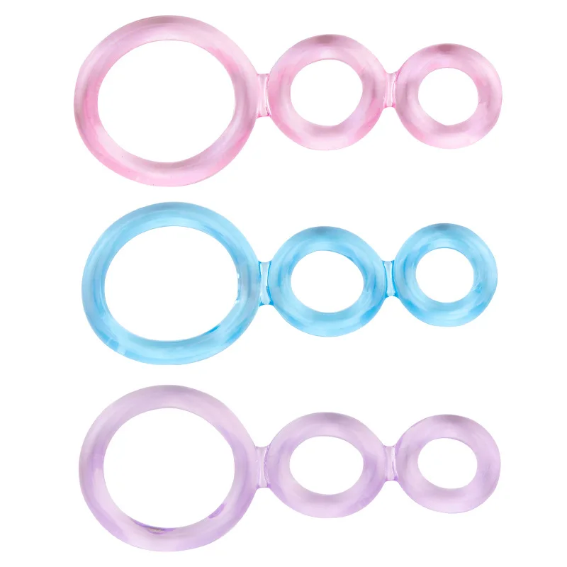 Triple Lock Cock Rings Sex Delay Ejaculation Silicone Penis Ring High Elasticity Penis Sleeve Ring Sex Toys for Men Dropshipping