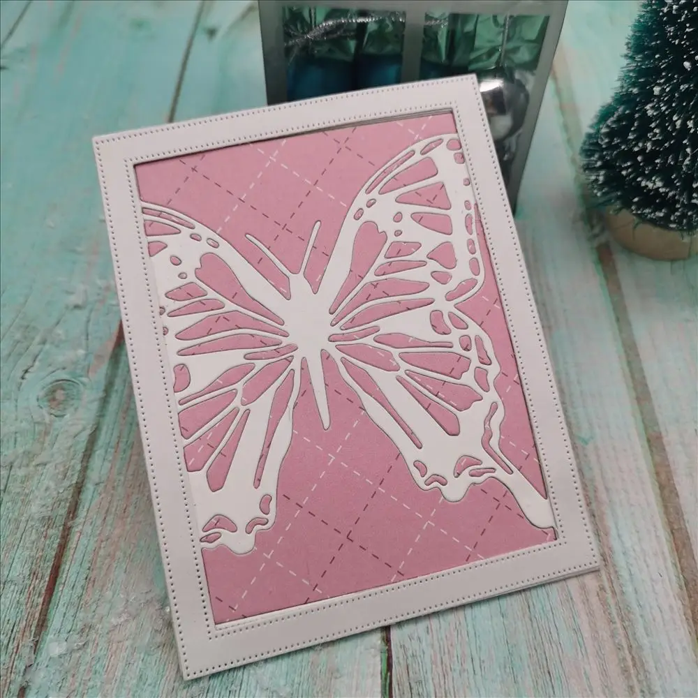 Corte de metal dados borboleta fundo faca molde corte morrer molde planta decoração scrapbook papel ofício faca molde lâmina soco s