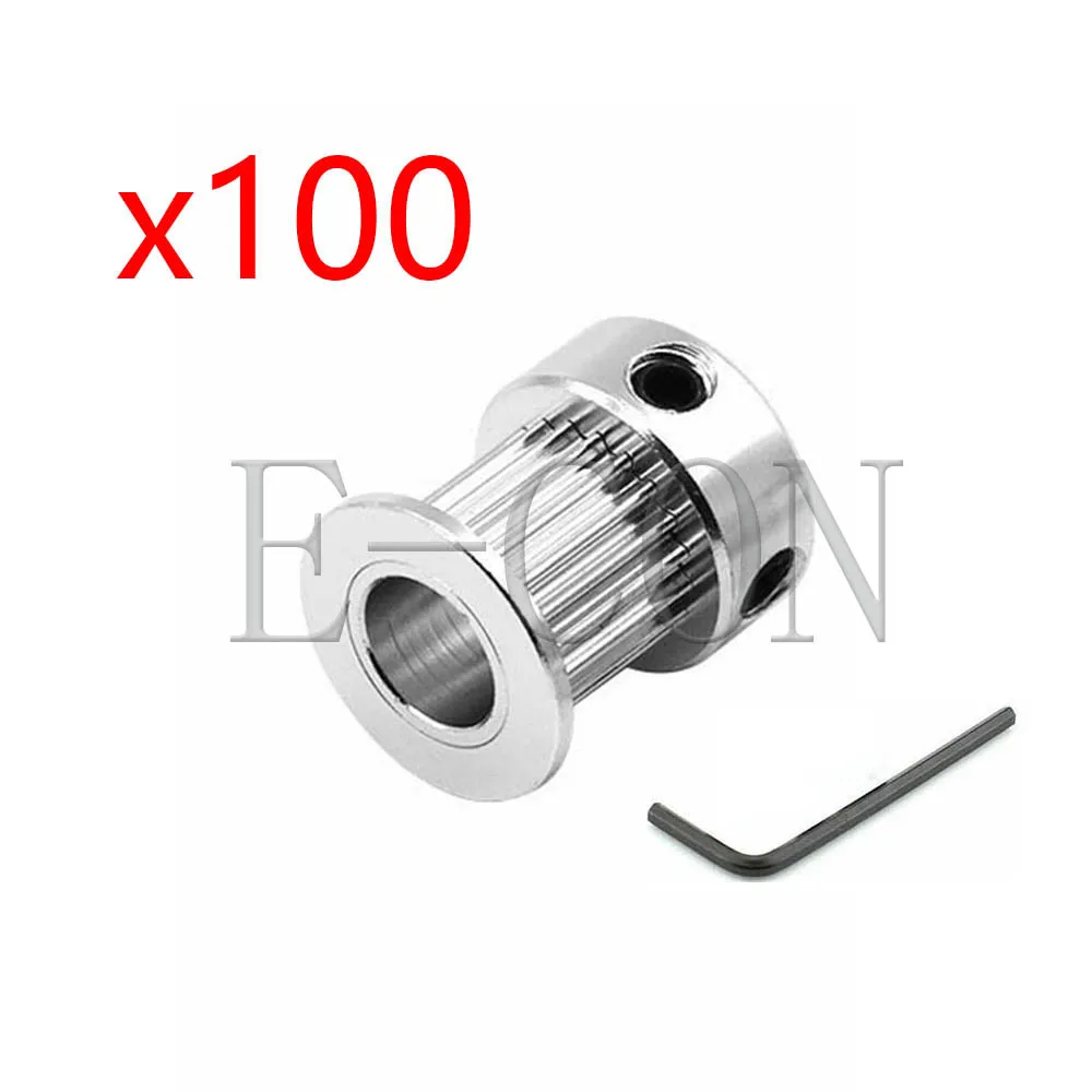 100 pcs GT2 Timing Pulley Alumium 16 Teeth Bore 4mm Teeth width 11mm for Width 10mm GT2 Timing Belt and 3D Printer Stepper Motor