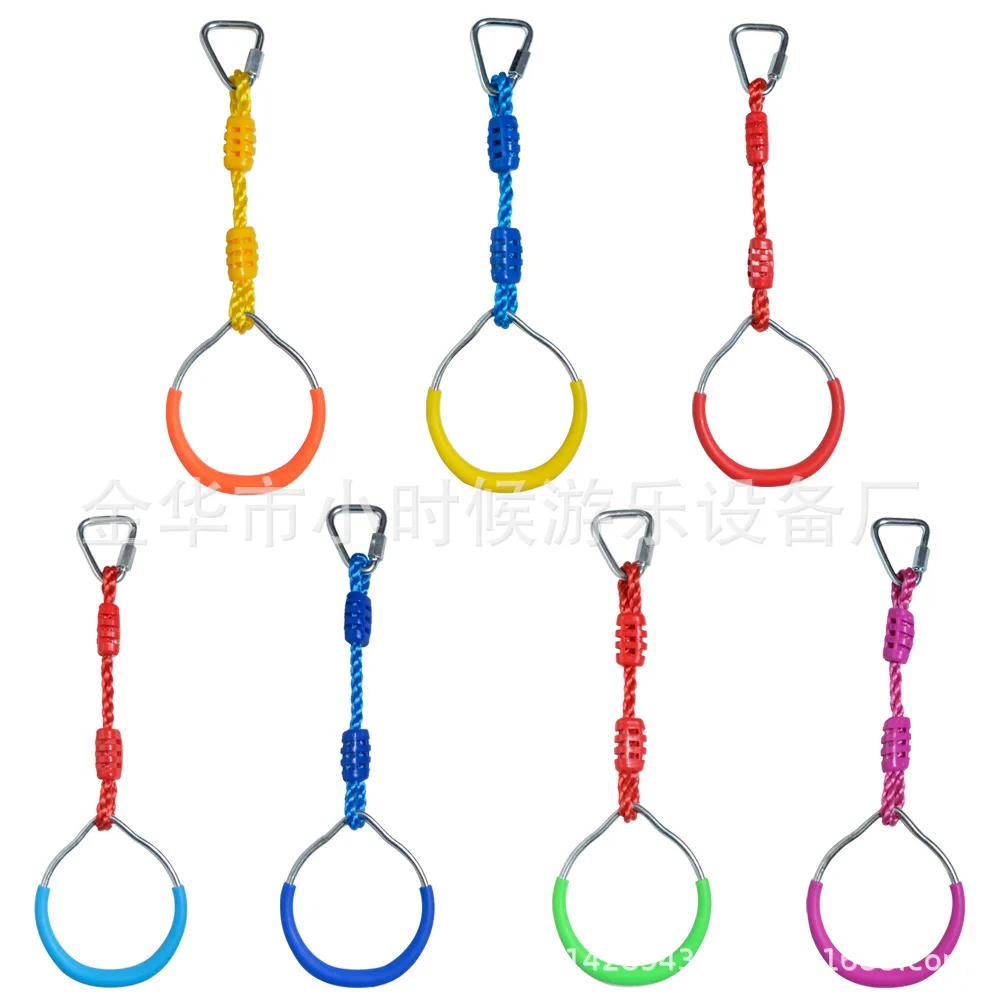 Kids Garden Swing Rings Climbing Toy Outdoor Training Activity Safety Sports Rope Swing Hanging Rings Children Fitness Equipment