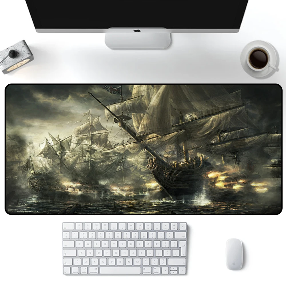 Skull Pirate Ship Mouse Pad Large Gaming Mousepad PC Gamer XXL Computer Office Mouse Mat Keyboard Mat Desk Pad Laptop Mausepad