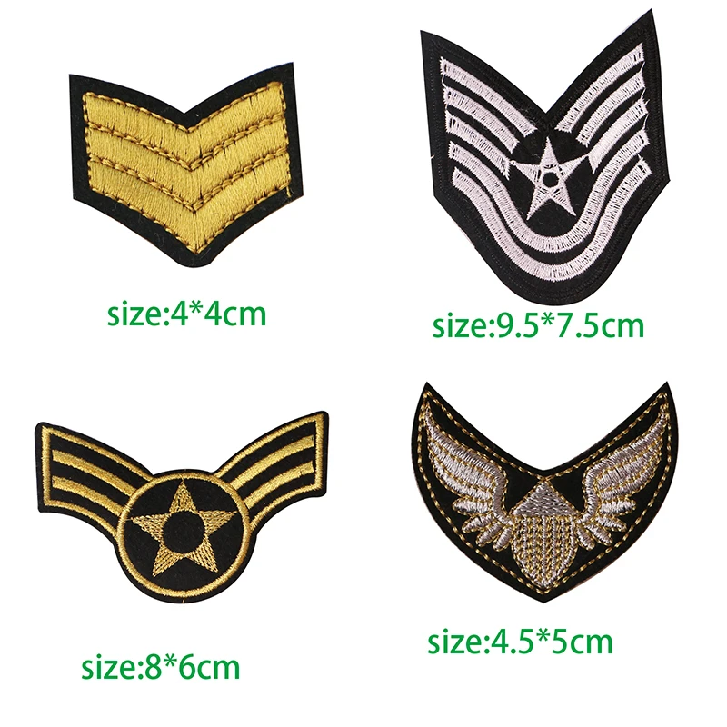 1PcsGold and Silver U S ARMY EMBLEM Iron On Patch Embroidered Applique Sewing Clothes Stickers Garment Apparel Accessories Badge