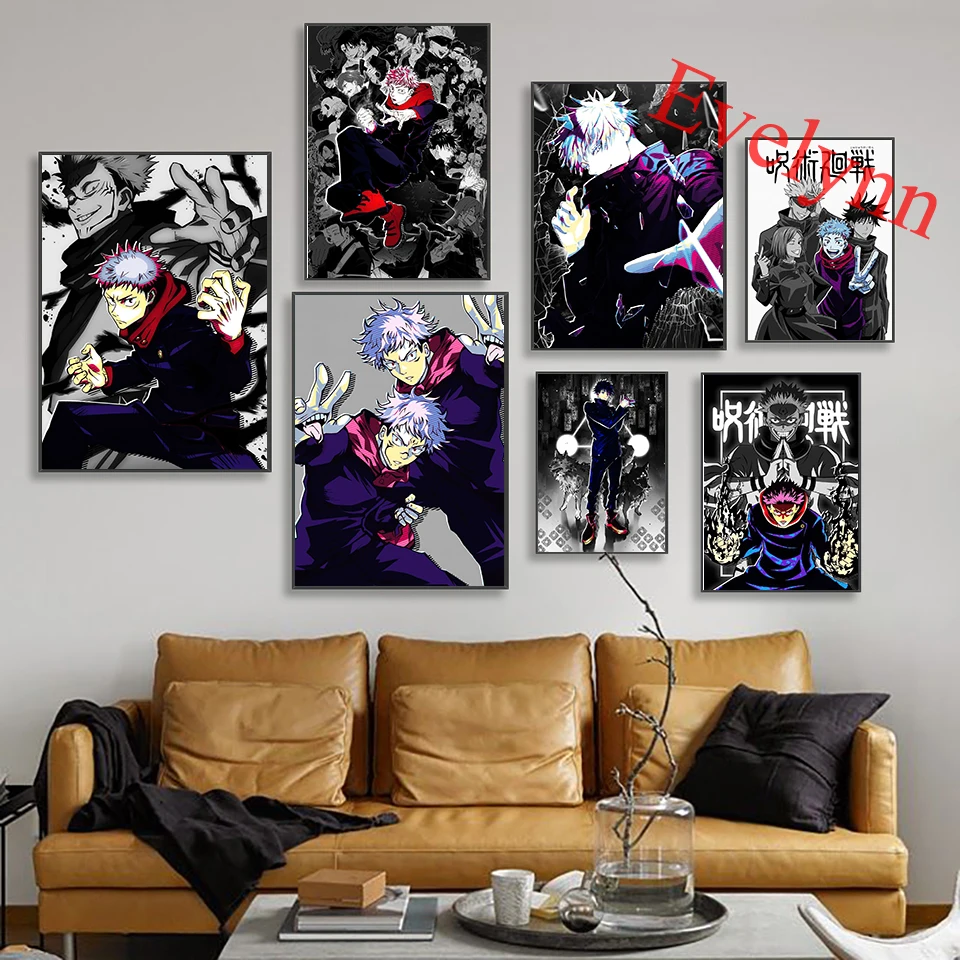 

Jujutsu Kaisen Anime Poster Japanese Cartoon Sukuna Painting Modern Living Room Decor Canva Wall Art Print Children Room Decor