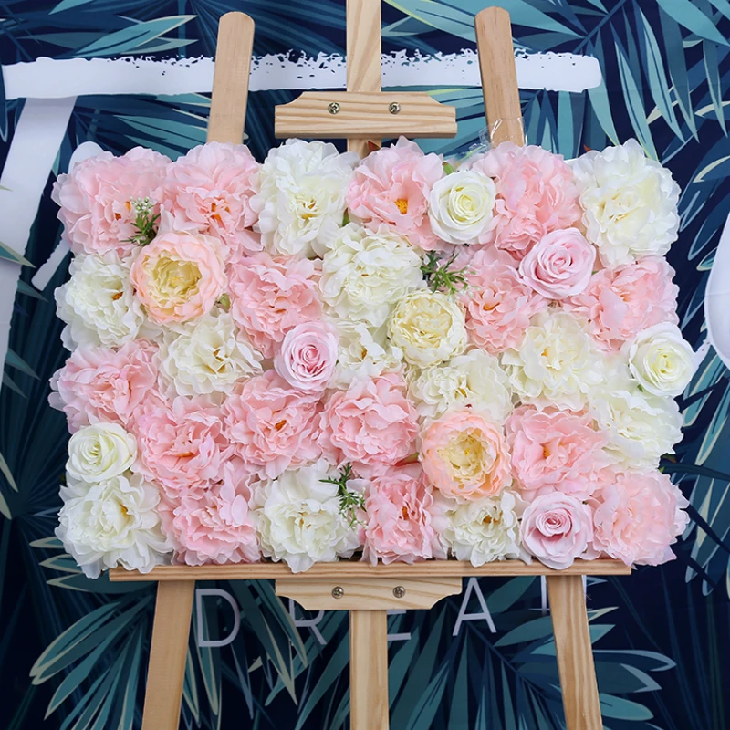 

10pcs/lot Wedding Decorative Artificial Rose Silk Hydrangea Peony Wedding Flowers Stage Decoration Flower Wall Backdrop 40X60cm