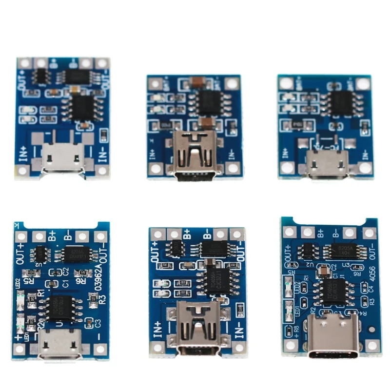 20 Pieces TP4056 Charging Module Battery Charging Board with Battery Protection 18650 BMS 5V Micro USB 1A 186 50 Charge Module