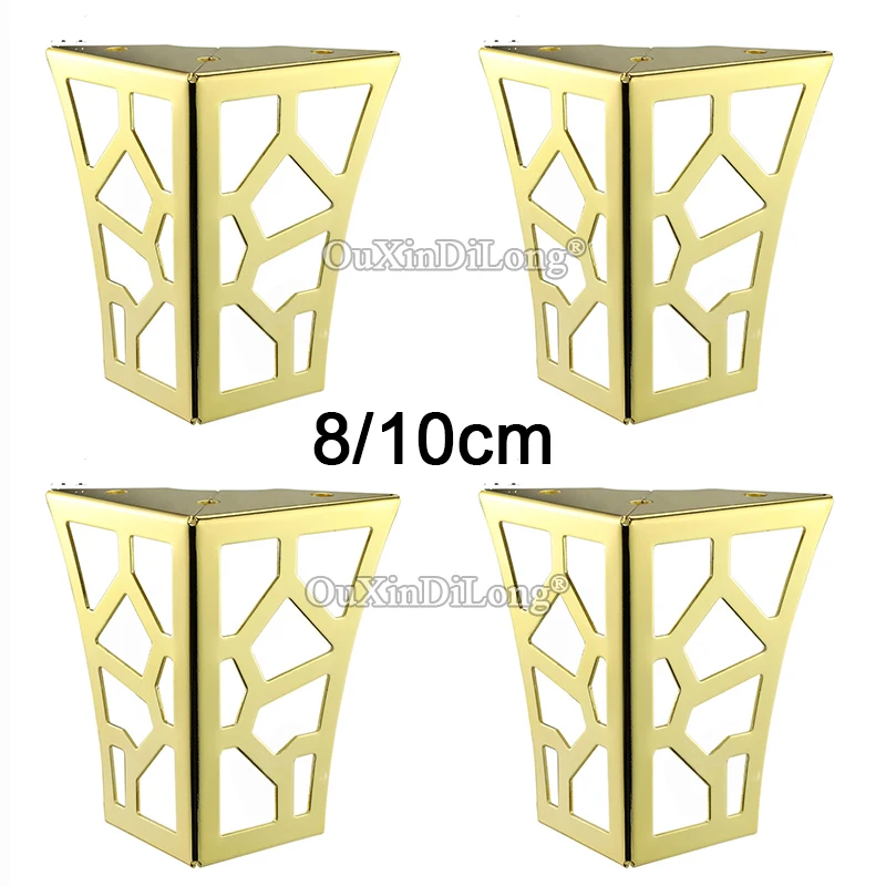 4PCS Gold/Black Hollow Out Pattern Furniture Sofa Legs Cabinet Table Feet for Sofa Table Cabinet TV Support Stands GF607