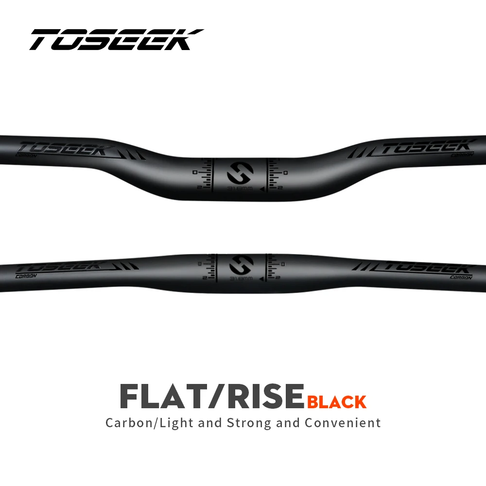 TOSEEK Mtb Carbon kierownica rowerowa kierownica 31.8*580-720/740/760mm matowa czarna kierownica do akcesoria do rowerów górskich