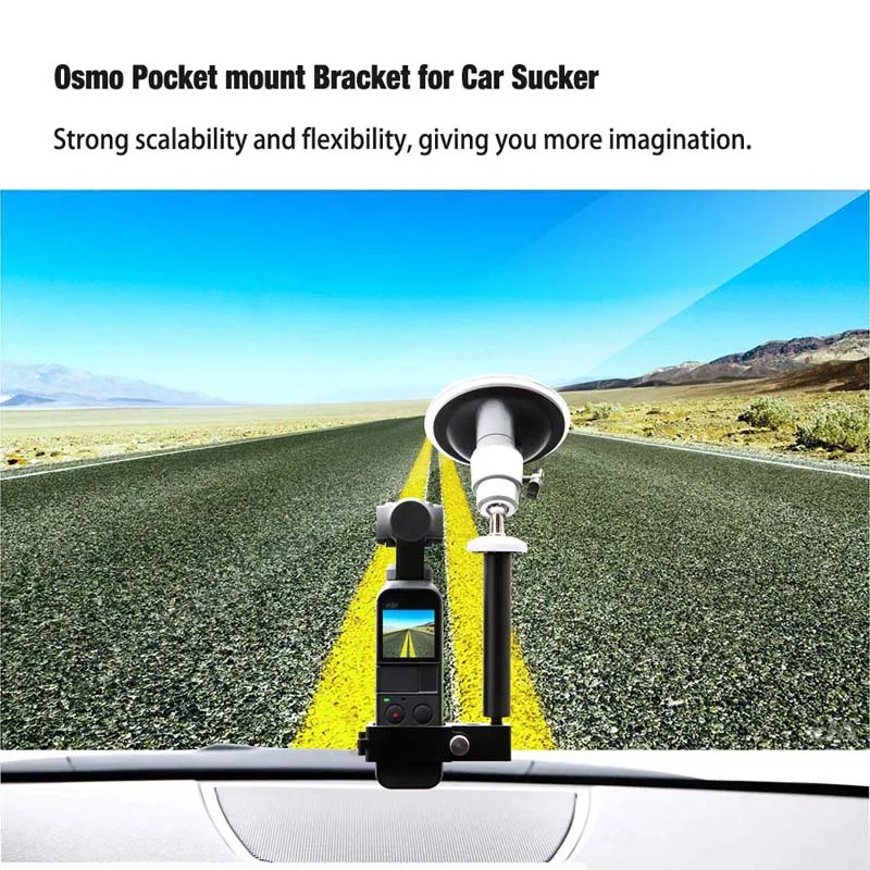 Pixco Mount Bracket for Car Sucker Suit for DJI Osmo Pocket, Gimbal Extension Module Holder Parts, Vehicle Window Suction Cup
