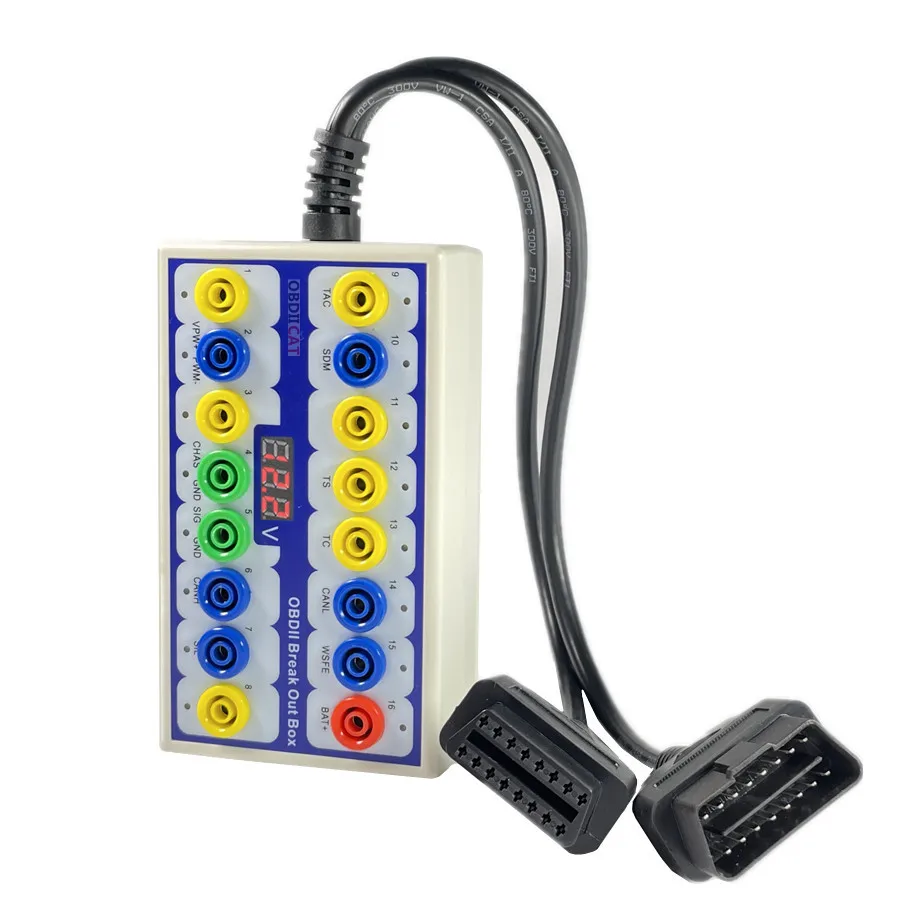 OBD2 Breakout Box Car OBD 2 Break Out Box Car Protocol Detector Auto Can Test Box Automotive Connector Car-detector