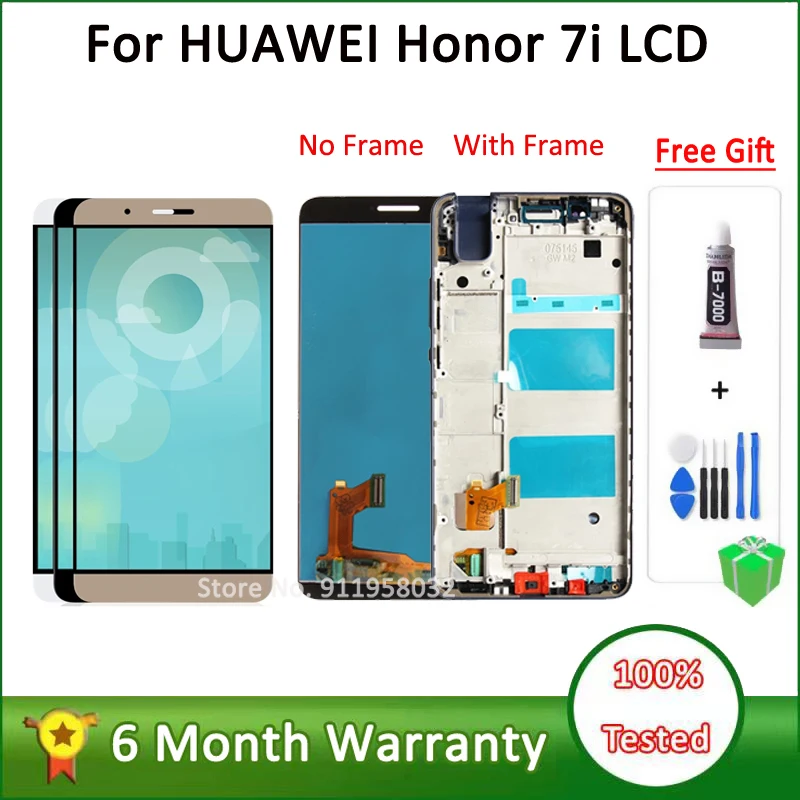 

5.2" Tested Display For HUAWEI Honor 7i LCD Display Touch Screen Digitizer with Frame Replacement For Huawei Shot X ATH-UL01 LCD