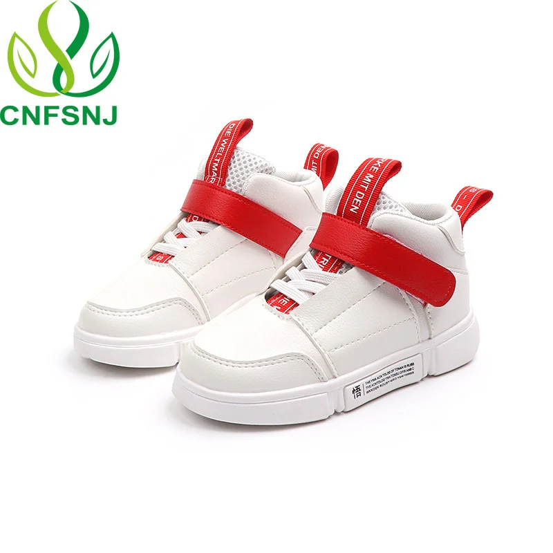 

CNFSNJ Kids Boys pu leather Sneakers 2021 New autumn winter Girls high help Casual Soft Children toddler Shoes 26-36