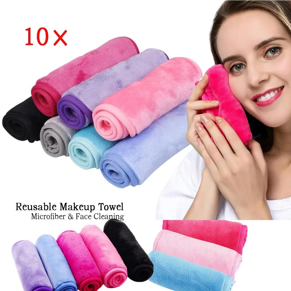 10pcs/lot Reusable Makeup Towel Face Cleaning Towel Microfiber Make Up Remover Makeup Remover Wipes No Need Cleaning Oil