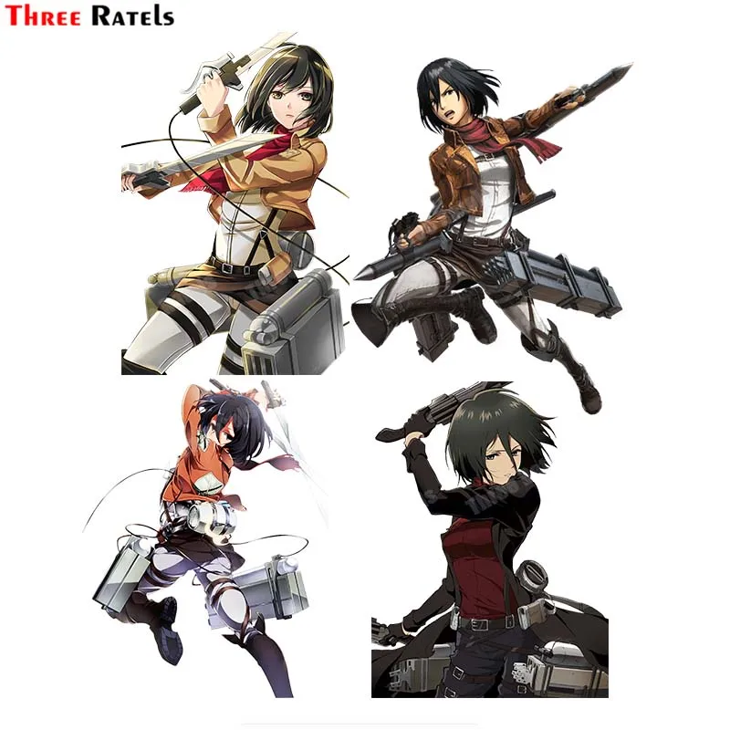 

Three Ratels B2 аниме роль Mikasa Ackerman Of Attack of Titan наклейки для автомобильного стайлинга автомобильные аксессуары декоративные наклейки