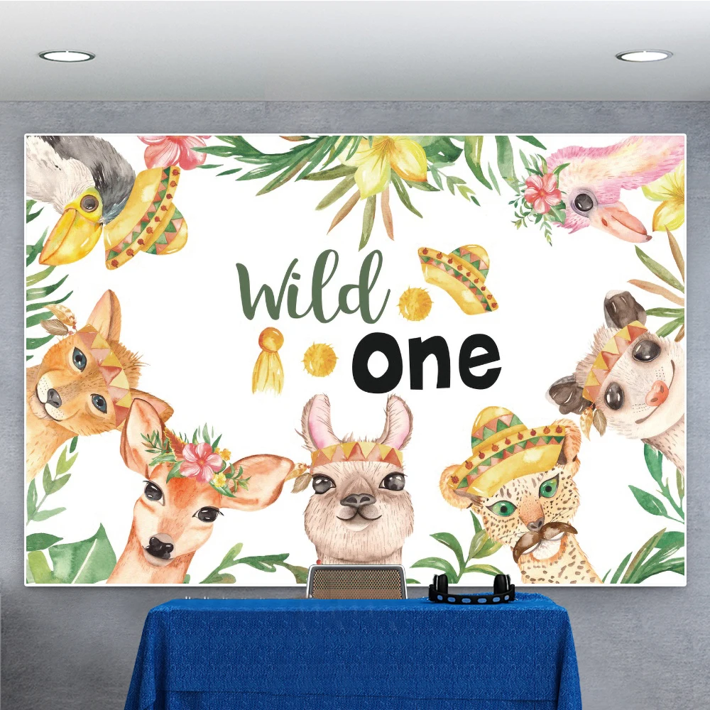 Yeele الغابة البرية واحدة الحيوان الكرتون الطفل عيد ميلاد خلفية للتصوير الفوتوغرافي التصوير الفوتوغرافي الخلفيات استوديو الصور