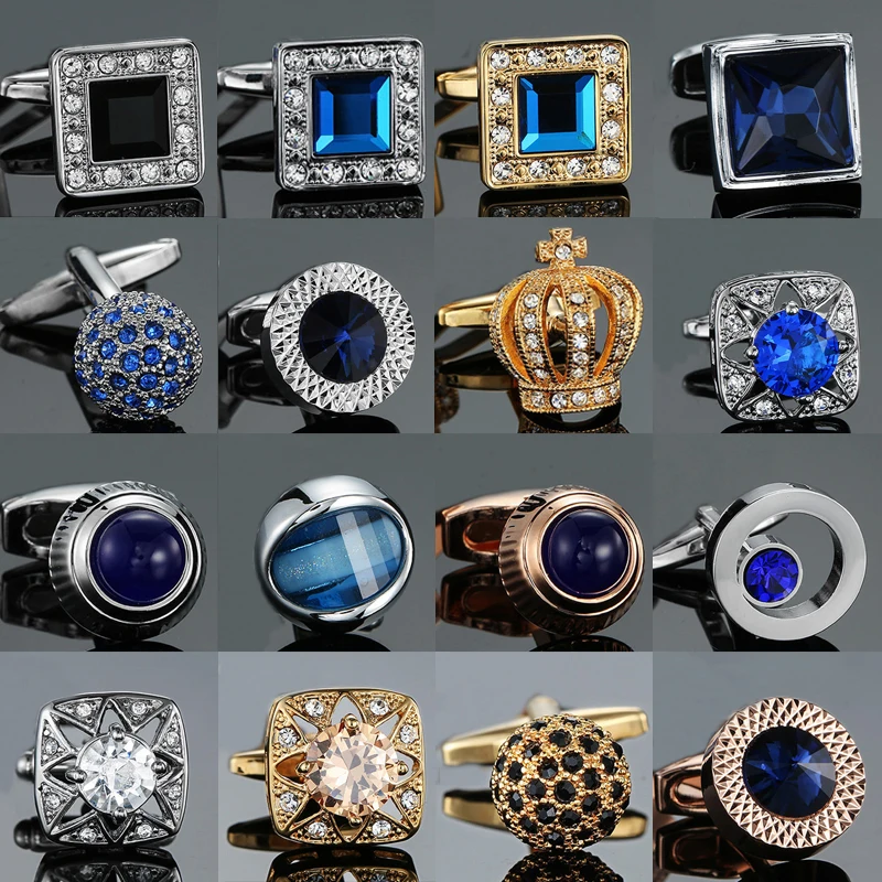 High quality horse Cufflinks new fashion jewelry crown Butterfly Crystal Cufflinks men\'s Wedding Shirt badge pin gift