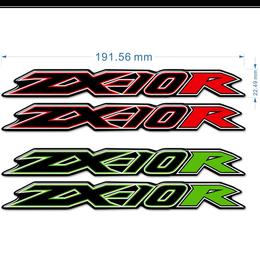 For Kawasaki Ninja ZX-10R ZX10R ZX 10R Protector Tank Pad Stickers Gas Knee Emblem Badge Logo Decal Kit